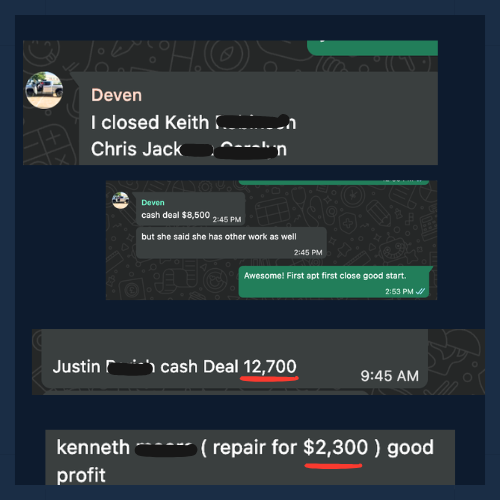 Client message testimonial